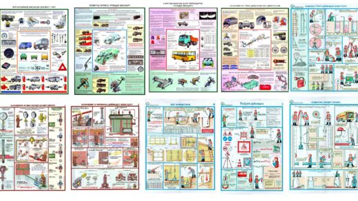 Плакаты техники безопасности на казахском, русском [120шт, PSD, JPEG]