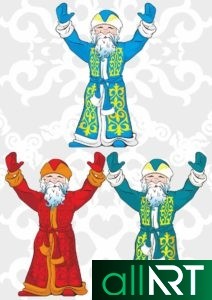 Красивые новогодние открытки в векторе на казахском [CDR]