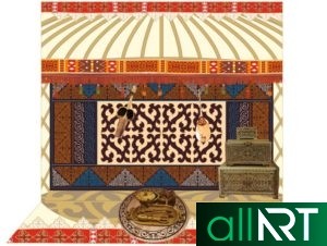 Баннер в казахском стиле Тилашар, сундет тойы в векторе [CDR]