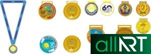 Орден медаль в векторе для Казахстана, РК [CDR]