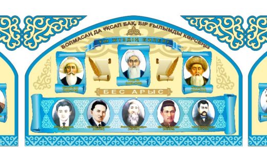 Стенд казахская литература, писатели Казахстана, личности, Қаз әдебиеті в векторе [CDR]