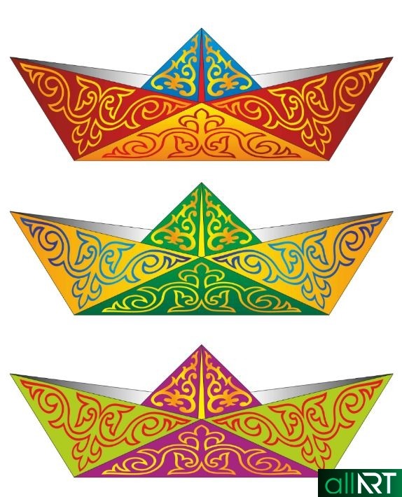 Лодки с казахскими орнаментами [CDR]