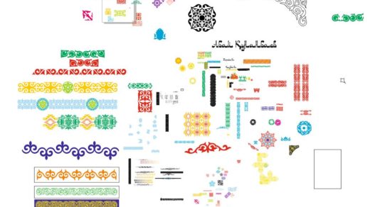 Казахские орнаменты для оформления баннеров, грамот [CDR]
