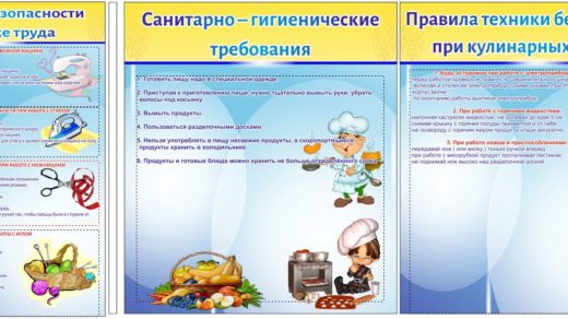 Техника безопасности на уроке труда, санитарно-гигиенические требования, правила ТЗ при кулинарных работах [CDR]