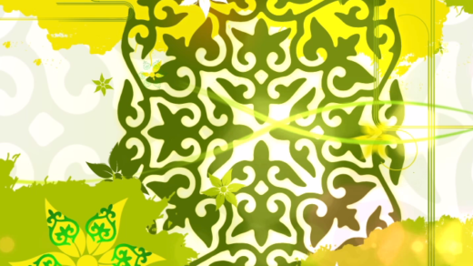 Футаж с казахскими орнаментами, узорами с цветами [ 720x576, MOV ]