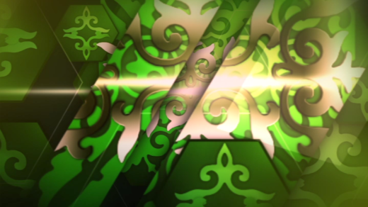 Футаж с казахскими орнаментами, узорами в зеленом цвете [ 720×576, MOV ]