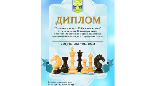 Грамота соревнования по шахматам РК [PSD]