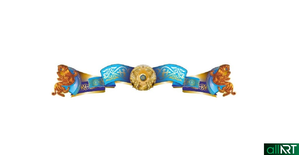 Шапка для сайта, лента с казахским орнаментом, нурлы жол [CDR]