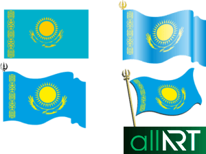 Флаг Казахстана в векторе [CDR]