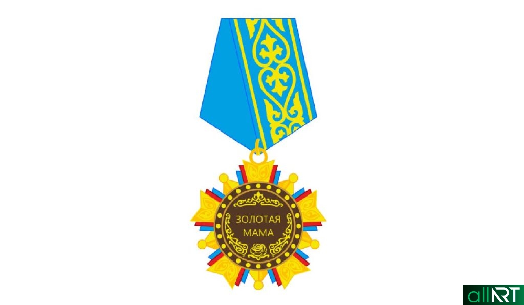 Орден медаль в векторе для Казахстана, РК [CDR]