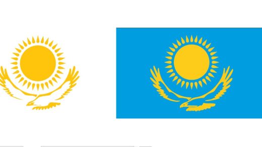 Герб и флаг в векторе РК Казахстан [CDR]