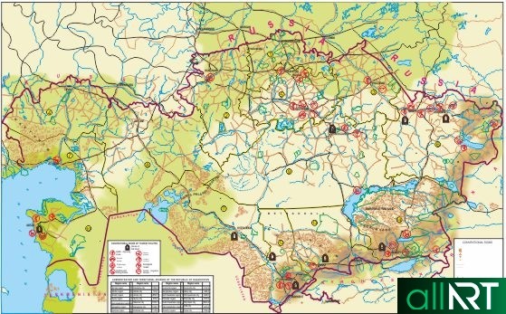 Карта Казахстана в векторе [CDR]
