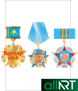 Эскизы Казахстанских медалей РК в векторе [CDR]