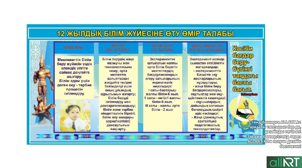 Стенд 12 жылдық білім, 12 летнее обучение в Казахстане [CDR]