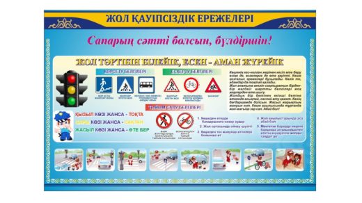 Стенд жол қауіпсіздік ережелері, пдд для школы, начального класса [CDR]