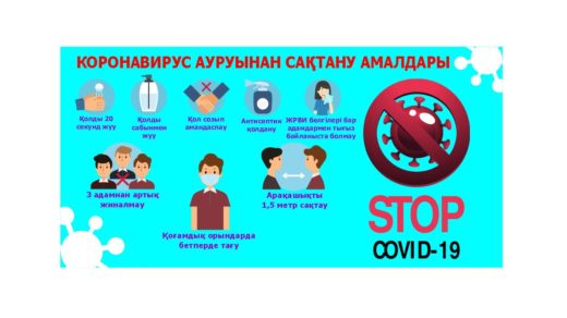 Баннер, стенд, плакат коронавирус ауруынан сақтану амалдары , профилактика противодействию заражению covid 19 [CDR]