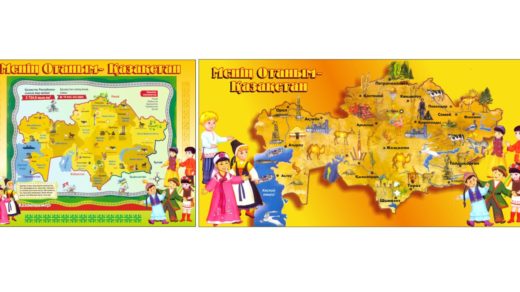 Стенд менің отаным Қазақстан, карта с персонажами [CDR]