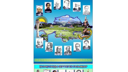 Стенд Қазақстанды зерттеген ғалымдар, географы Казахстана [CDR]