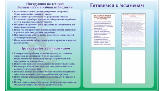 Стенд техника безопасности в кабинете биологии [CDR]