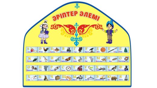 Стенд Әріптер әлемі, Суреттері бар қазақ әліпбиі, Казахский алфавит с картинками [CDR]