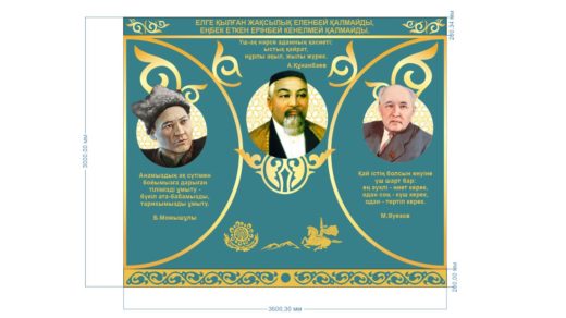 Жеке Стенд, стенд с личностями Абай, Бауыржан Момушылы, М Ауэзов [CDR]