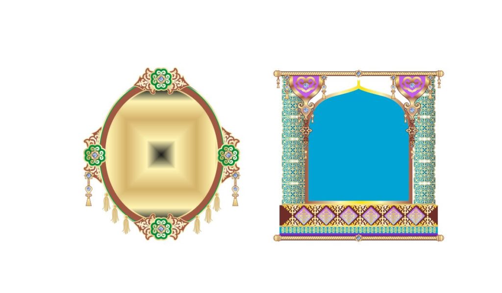 Рамки для фото с казахскими орнаментами в национальном стиле [CDR]