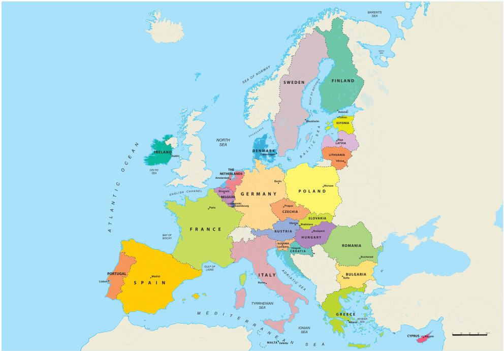 Карта Европы в векторе [CDR]