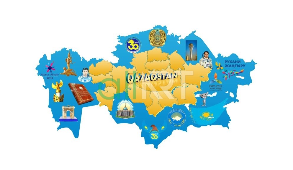 Тәуелсіздікке 30 жыл Қазақстан Картасы, Карта Казахстана 30 лет независимости [CDR]
