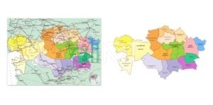 Карта СКО в векторе, Северо-казахстанская область, Петропавловск карта в векторе [CDR]