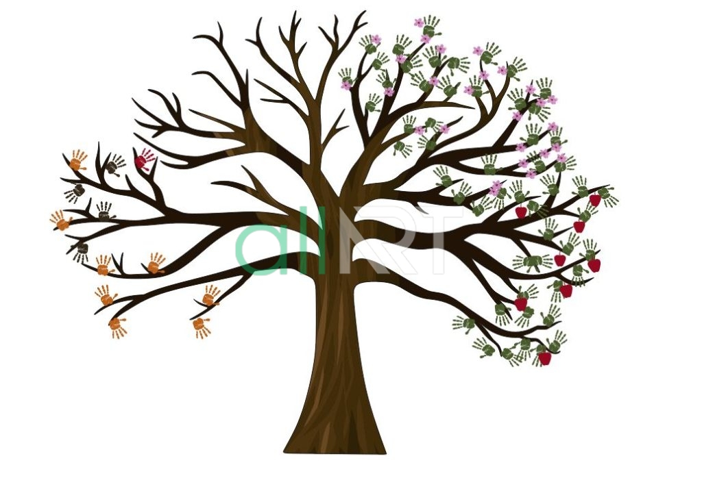 Социальное дерево с руками вектор [CDR]