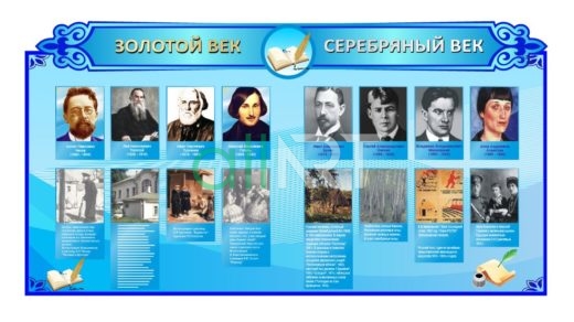 Стенд по русской литературе, золотой век, серебряный век [CDR]