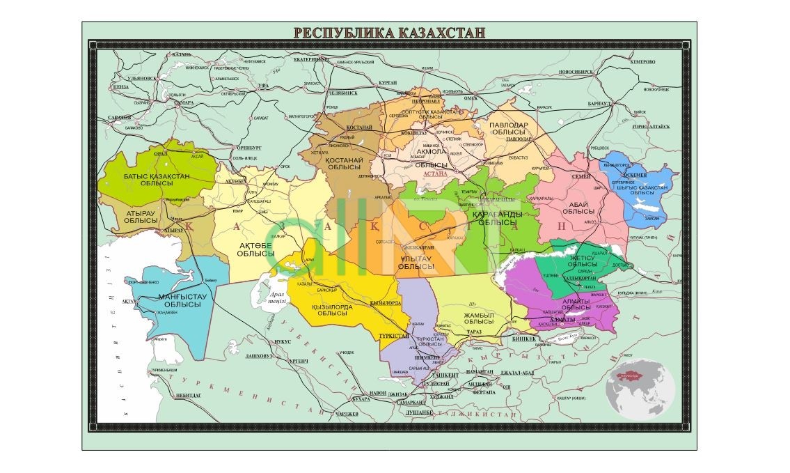 Карта областей казахстана 2022 новая