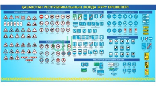Қазақ тіліндегі жол белгілері стенді, Стенд дорожные знаки на казахском [CDR]