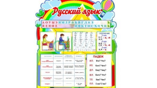Стенд по русскому языку в в векторе [CDR]