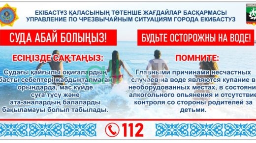 Баннер, стенд Суда Абай Болыңыз! будьте Осторожны На Воде! [CDR]