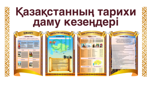 Стенд Қазақстанның тарихидаму кезеңдері, Исторические этапы развития Казахстана [CDR]