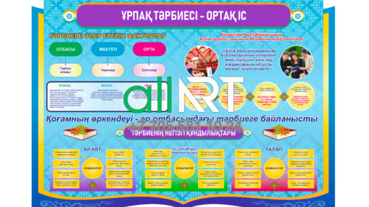 Стенд Ұрпақ тәрбиесі - ортақ іс, Воспитание поколений-общее дело [CDR]