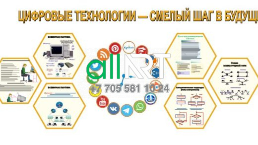 "Цифрлық технологиялар - болашаққа батыл қадам"информатика стенді / Стенд по информатике "Цифровые технологии - смелый шаг в будущее" [CDR]