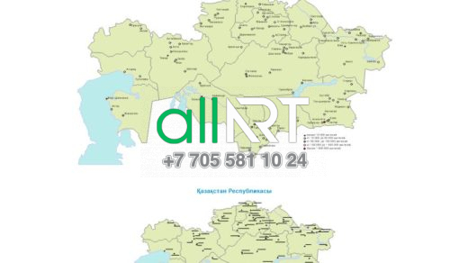Қазақстанның қалалармен картасы / Карта Казахстана с городами (рус/каз) [CDR]