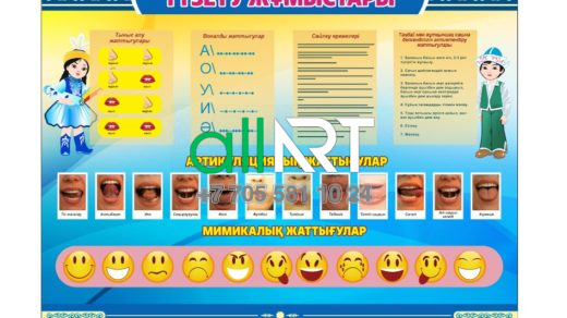 Түзету жұмыстары, артикуляциялық жаттығулар, бет жаттығулары туралы стенд / Стенд о коррекционной работе, артикуляционных упражнениях, мимических упражнениях [CDR]