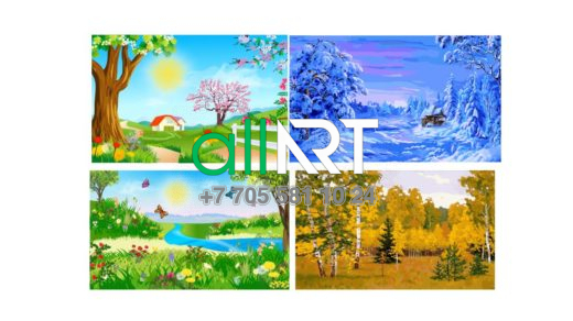 Вектордағы жыл мезгілдері / Времена года в векторе [CDR]