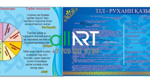 Тәрбие, тәрбие бағыттары, тәрбие сабақтары, қазақ тілінің құндылықтары туралы стендтер / Стенды о воспитание ,Направления воспитания, воспитательные занятия, ценности казахского языка [CDR]