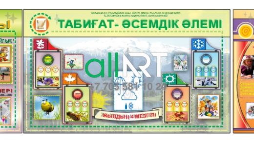 Стенд Сынып бұрышы,табиғат-әсемдік әлемі,өзін-өзі тану бұрышы, классный уголок в векторе [CDR]