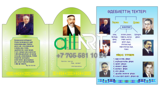 Оформление кабинета казахской литературы,истории с известными личностями / Белгілі тұлғалармен Қазақ әдебиеті кабинетін безендіру [CDR]