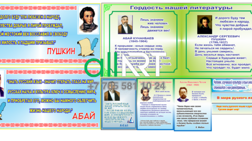 Стенд для оформления кабинета литературы с Абаем Кунанбаевым и А.С.Пушкиным ,Чехов/ Спорт кабинеттерін ресімдеуге арналған стендтер Абай Құнанбаевпен және А. С. Пушкинмен бірге әдебиет кабинетін ресімдеуге арналған Стенд [CDR]