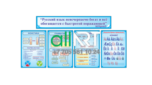 Стенд для оформления кабинета русского языка с грамматикой / Орыс тілі кабинетін грамматикамен безендіруге арналған Стенд [CDR]