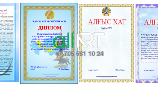 Набор различных дипломов и похвальных листов / Әр түрлі дипломдар мен мақтау қағаздарының жиынтығы [CRD