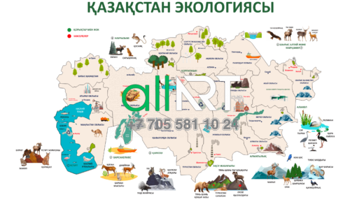 Вектордағы Қазақстан экологиясы картасы, Карта экология Казахстана в векторе [CDR]